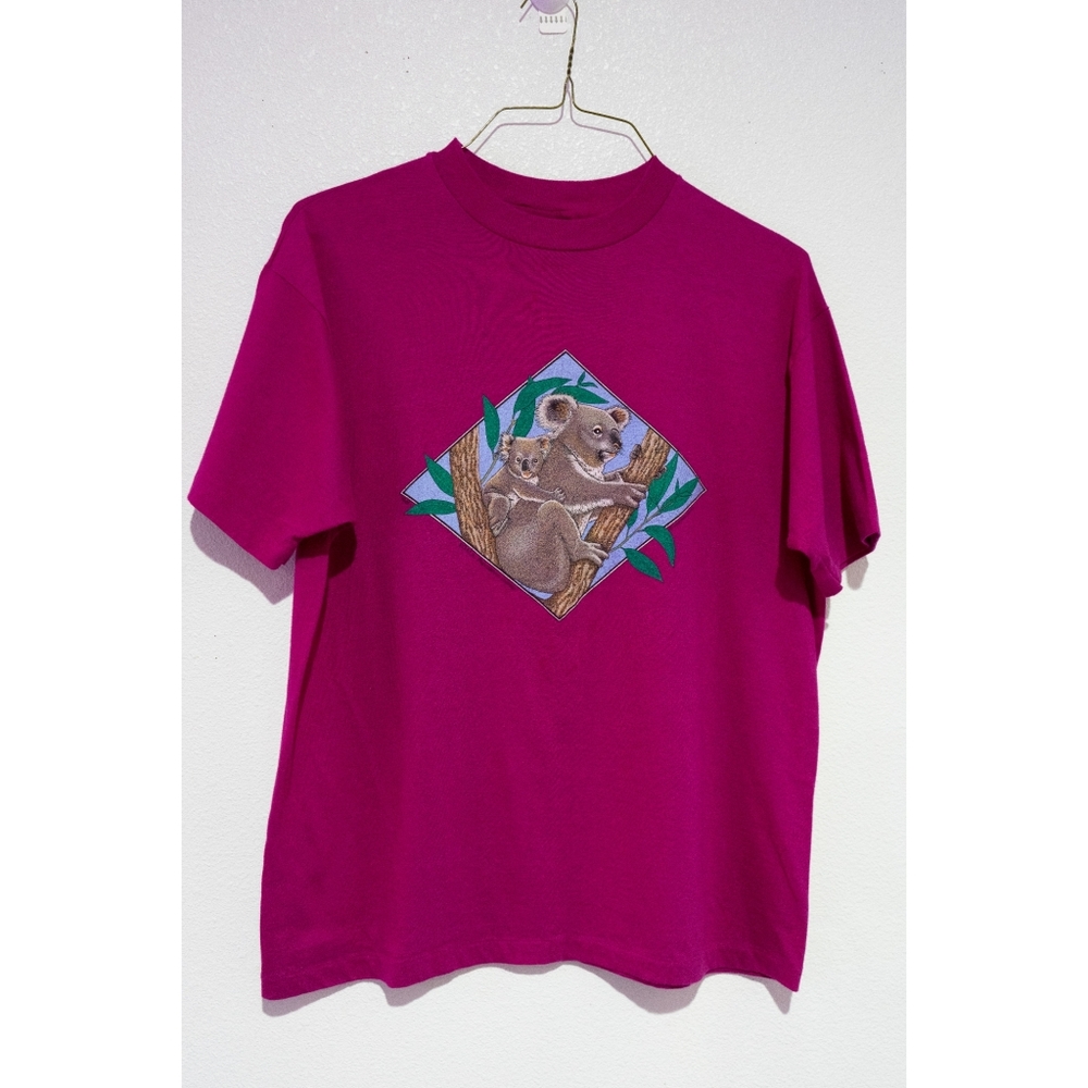 Vintage T-Shirt Purple with Koalas on Tree size XL